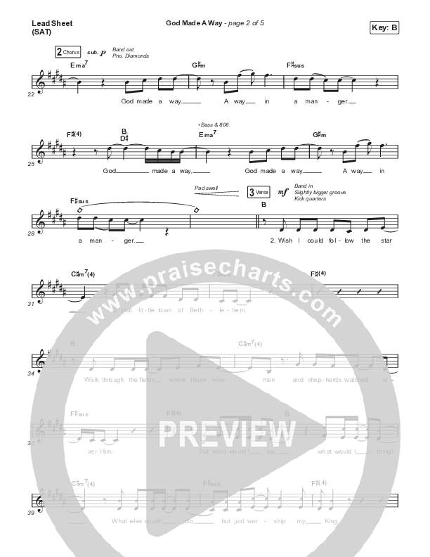 God Made A Way Lead Sheet (SAT) (Brandon Heath / Tasha Layton)