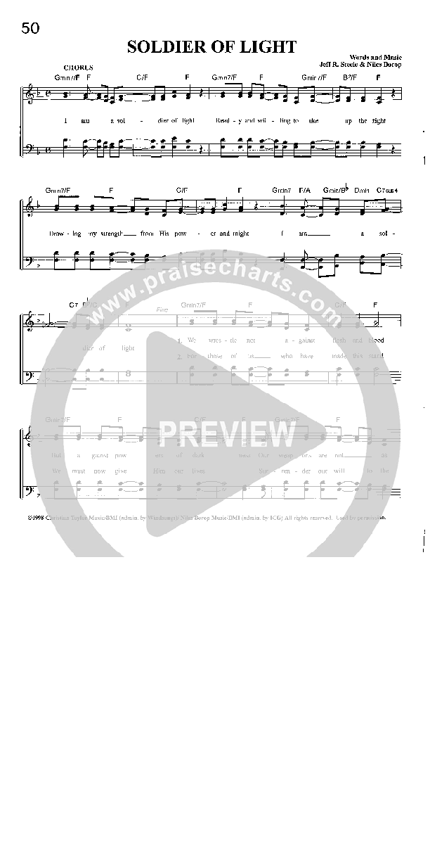 Soldier Of Light Lead Sheet (The Steeles)