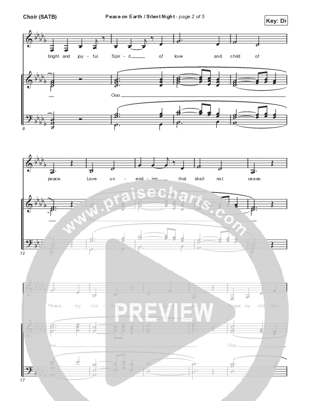 Peace On Earth / Silent Night Choir Sheet (SATB) (Ellie Holcomb)