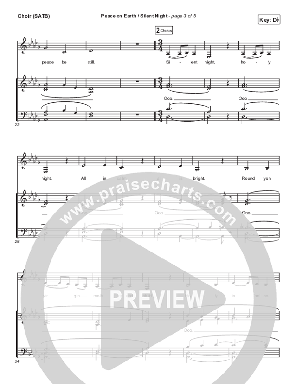 Peace On Earth / Silent Night Choir Sheet (SATB) (Ellie Holcomb)