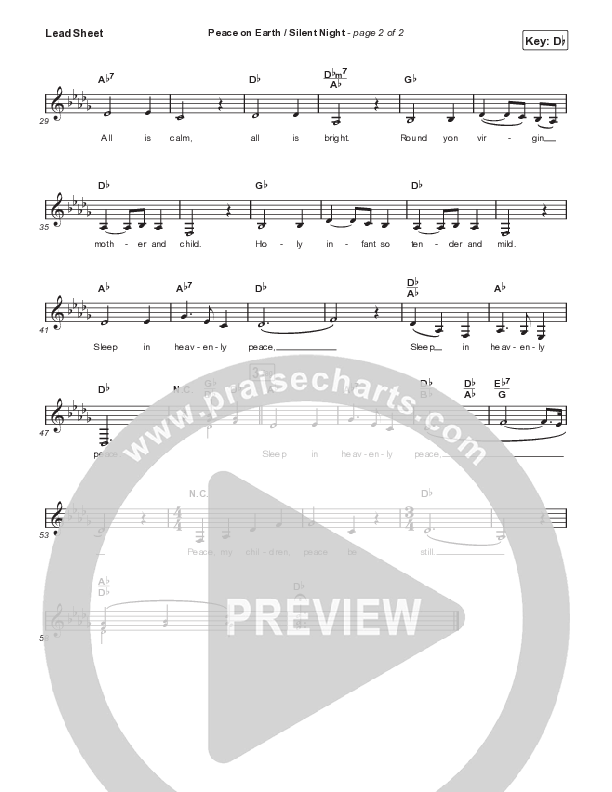 Peace On Earth / Silent Night Lead Sheet (Melody) (Ellie Holcomb)