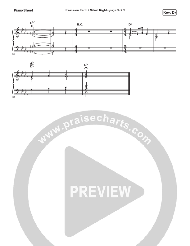 Peace On Earth / Silent Night Piano Sheet (Ellie Holcomb)