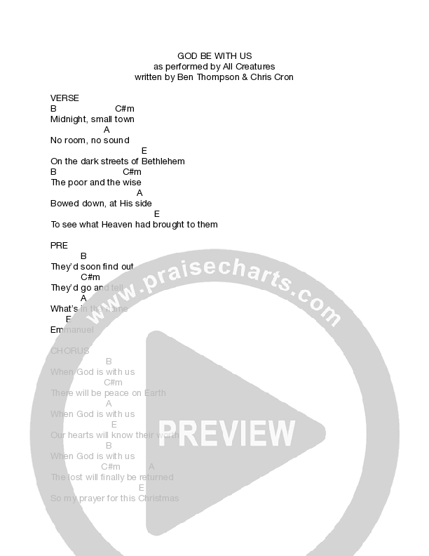 God Be With Us Chord Chart (All Creatures)