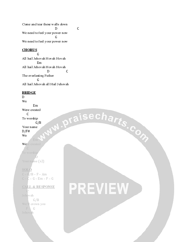 Jehovah Chord Chart (Faith City Music / Tim Bowman Jr. / Maranda Curtis / Derrick Lionel)