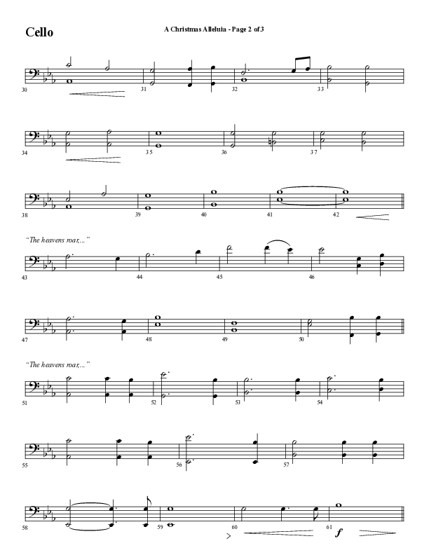 A Christmas Alleluia (Choral Anthem SATB) Cello (Word Music Choral / Arr. Steve Mauldin)