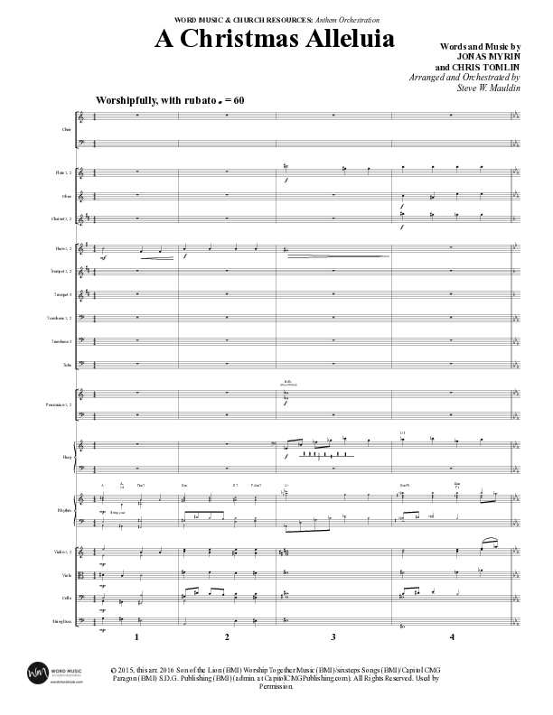 A Christmas Alleluia (Choral Anthem SATB) Orchestration (Word Music Choral / Arr. Steve Mauldin)