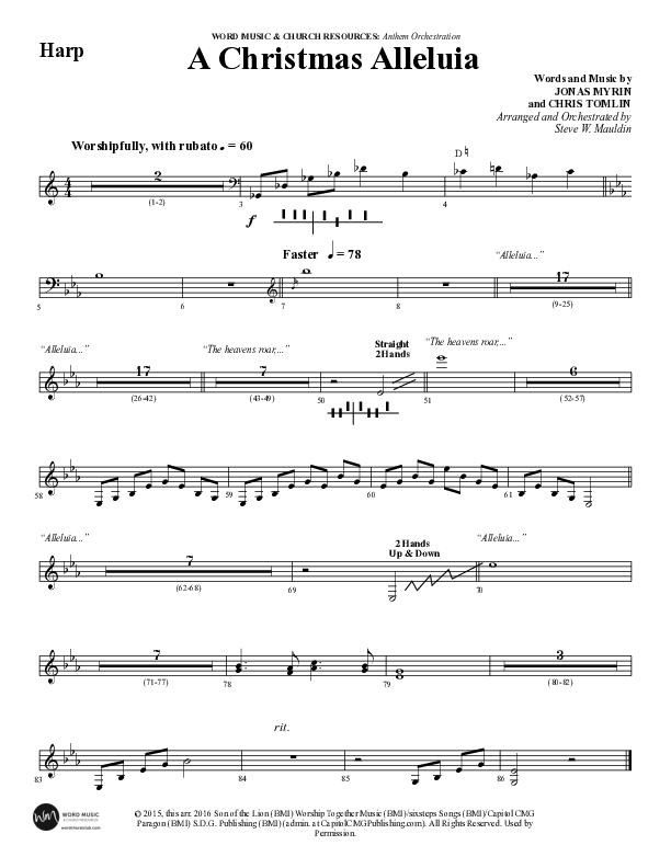 A Christmas Alleluia (Choral Anthem SATB) Harp (Word Music Choral / Arr. Steve Mauldin)