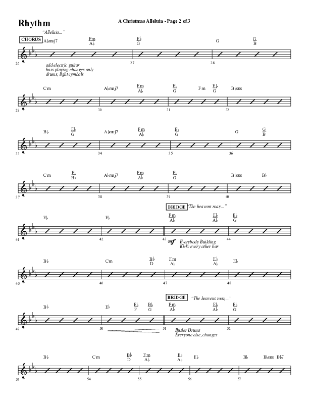 A Christmas Alleluia (Choral Anthem SATB) Rhythm Chart (Word Music Choral / Arr. Steve Mauldin)