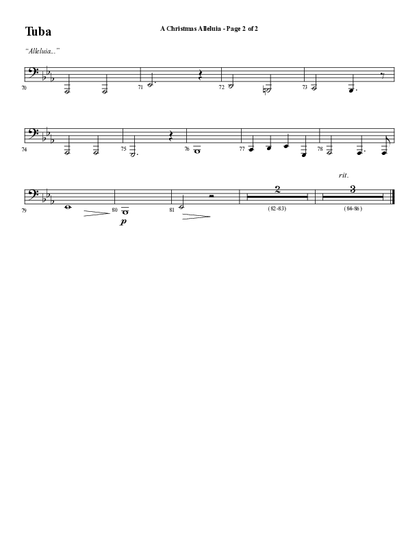 A Christmas Alleluia (Choral Anthem SATB) Tuba (Word Music Choral / Arr. Steve Mauldin)