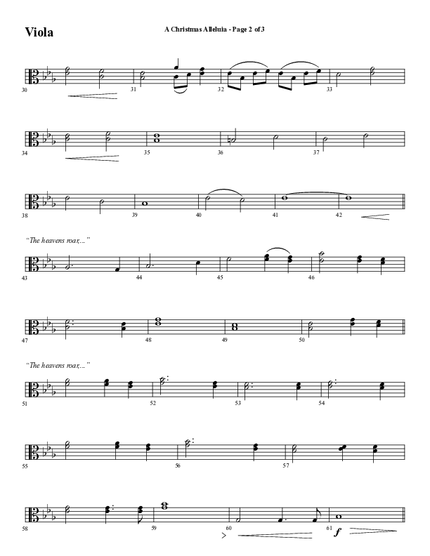 A Christmas Alleluia (Choral Anthem SATB) Viola (Word Music Choral / Arr. Steve Mauldin)