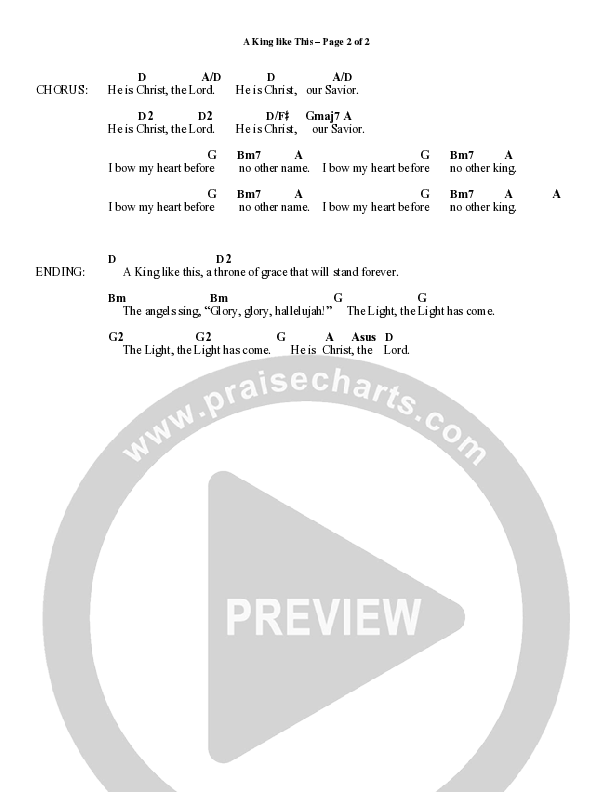 A King Like This (Choral Anthem SATB) Chord Chart (Word Music Choral / Arr. Daniel Semsen)