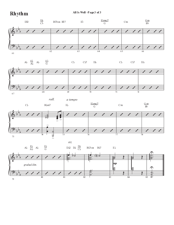 All Is Well (Choral Anthem SATB) Rhythm Chart (Word Music Choral / Arr. Marty Parks)