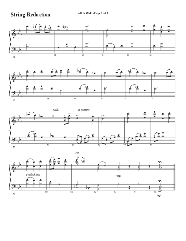 All Is Well (Choral Anthem SATB) Synth Strings (Word Music Choral / Arr. Marty Parks)