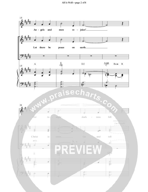 All Is Well (Choral Anthem SATB) Anthem (SATB/Piano) (Word Music Choral / Arr. Ronn Huff)