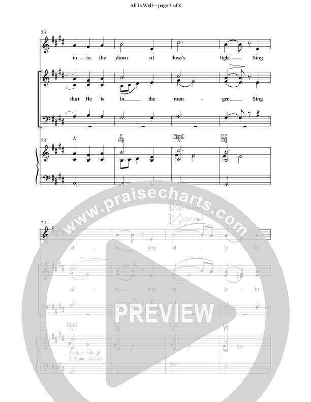 All Is Well (Choral Anthem SATB) Anthem (SATB/Piano) (Word Music Choral / Arr. Ronn Huff)