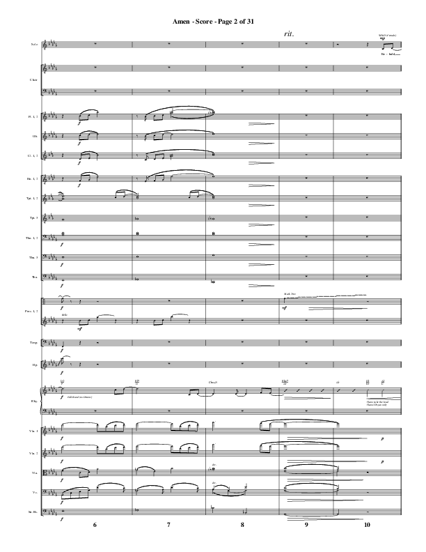 Amen (Choral Anthem SATB) Orchestration (Word Music Choral / Arr. David Wise / Orch. David Shipps)
