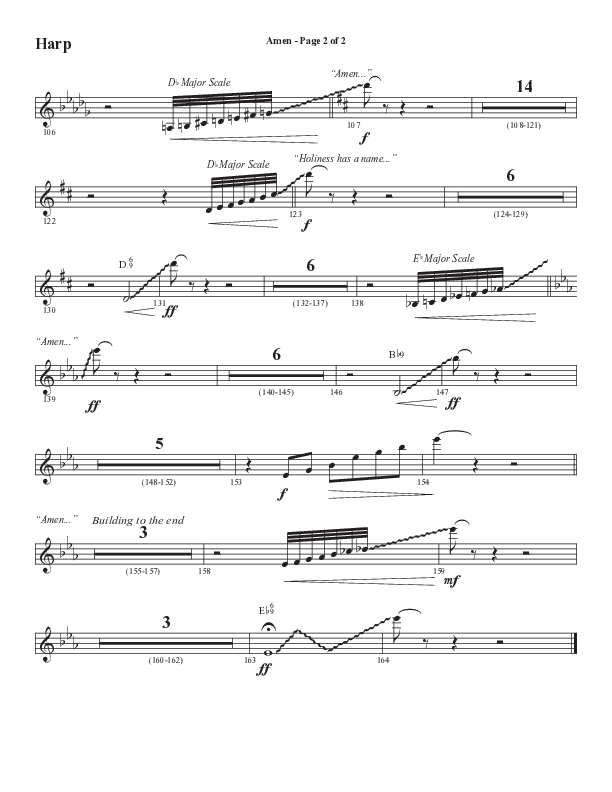 Amen (Choral Anthem SATB) Harp (Word Music Choral / Arr. David Wise / Orch. David Shipps)