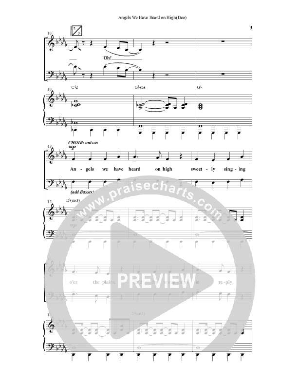 Angels We Have Heard On High (Deo) (Choral Anthem SATB) Anthem (SATB/Piano) (Word Music Choral / Arr. Cliff Duren)