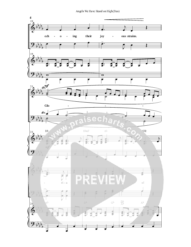 Angels We Have Heard On High (Deo) (Choral Anthem SATB) Anthem (SATB/Piano) (Word Music Choral / Arr. Cliff Duren)