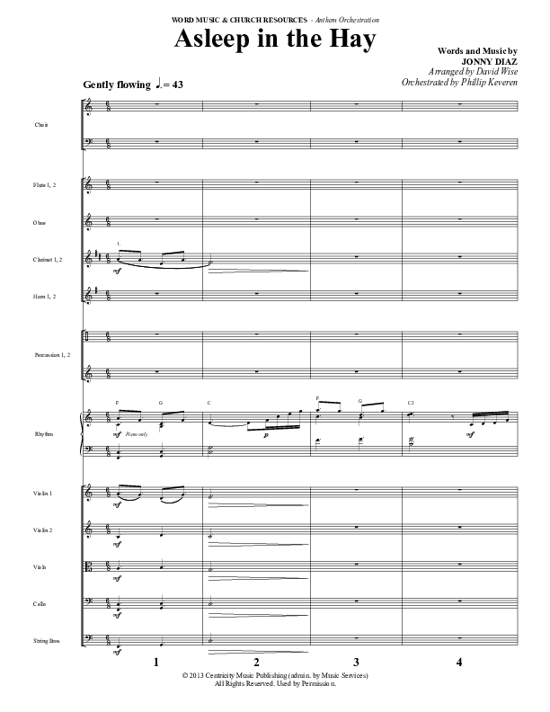 Asleep In The Hay (Choral Anthem SATB) Conductor's Score (Word Music Choral / Arr. David Wise)