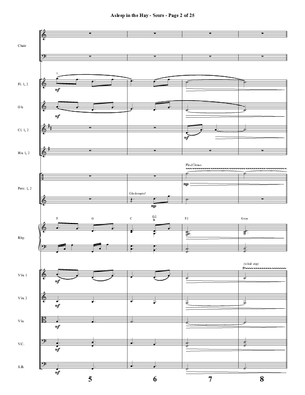 Asleep In The Hay (Choral Anthem SATB) Orchestration (Word Music Choral / Arr. David Wise)