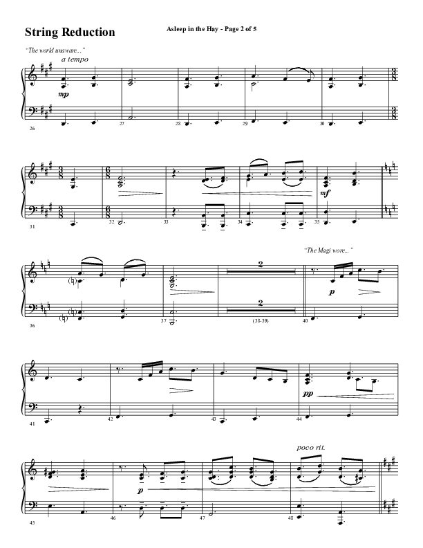 Asleep In The Hay (Choral Anthem SATB) Synth Strings (Word Music Choral / Arr. David Wise)