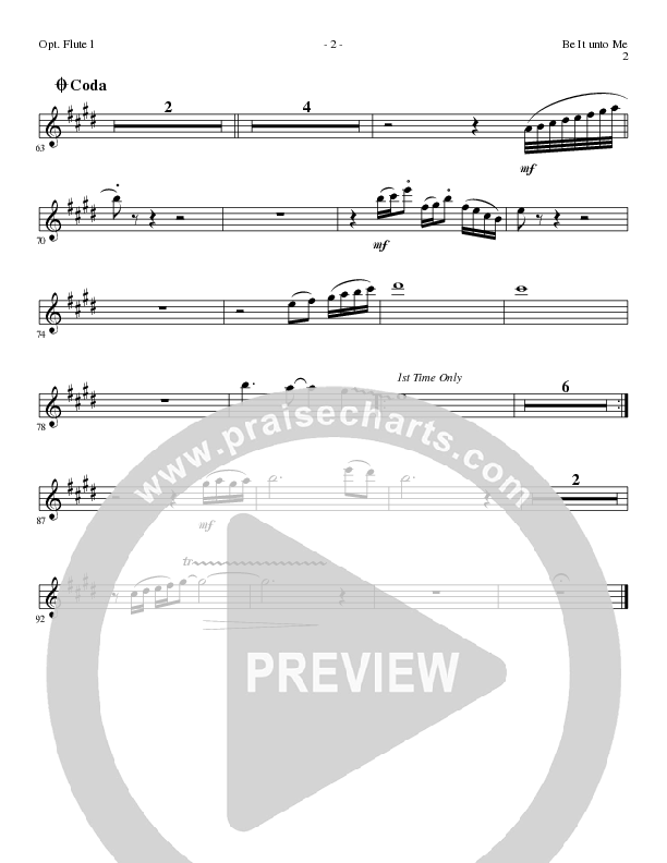 Be It Unto Me (Choral Anthem SATB) Flute (Lillenas Choral / Arr. Geron Davis / Arr. Bradley Knight)