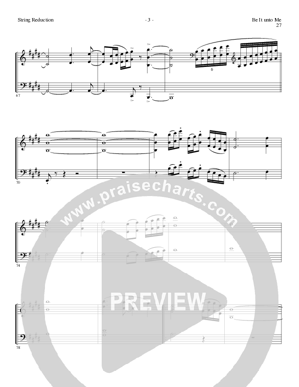 Be It Unto Me (Choral Anthem SATB) String Reduction (Lillenas Choral / Arr. Geron Davis / Arr. Bradley Knight)