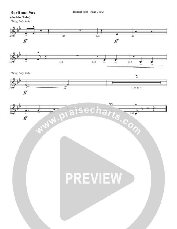 Behold Him (Choral Anthem SATB) Bari Sax (Word Music Choral / Arr. Cliff Duren)