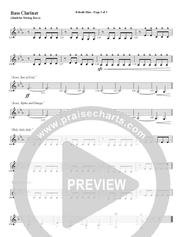Behold Him (Choral Anthem SATB) Bass Clarinet (Word Music Choral / Arr. Cliff Duren)