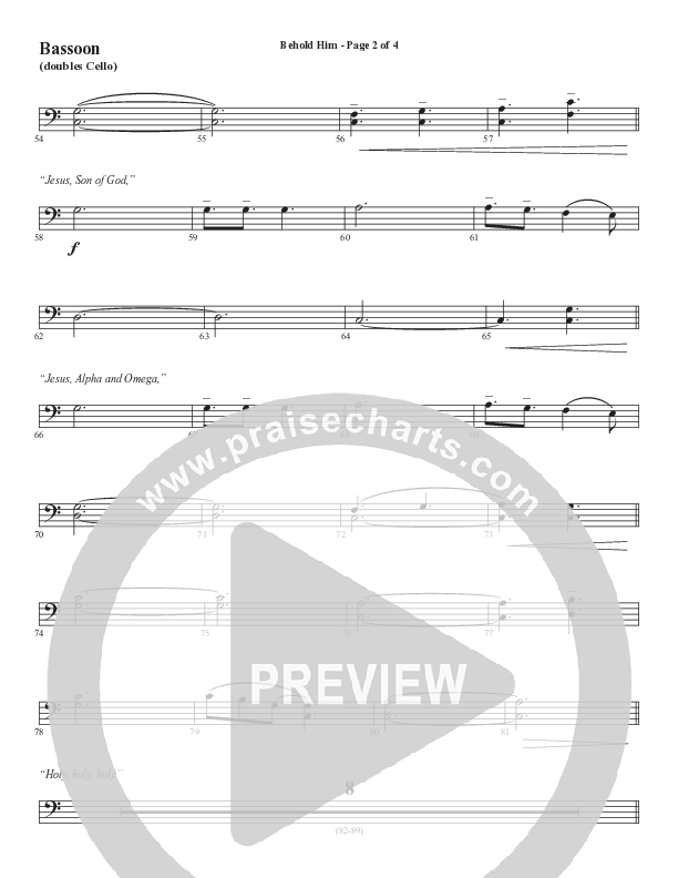 Behold Him (Choral Anthem SATB) Bassoon (Word Music Choral / Arr. Cliff Duren)