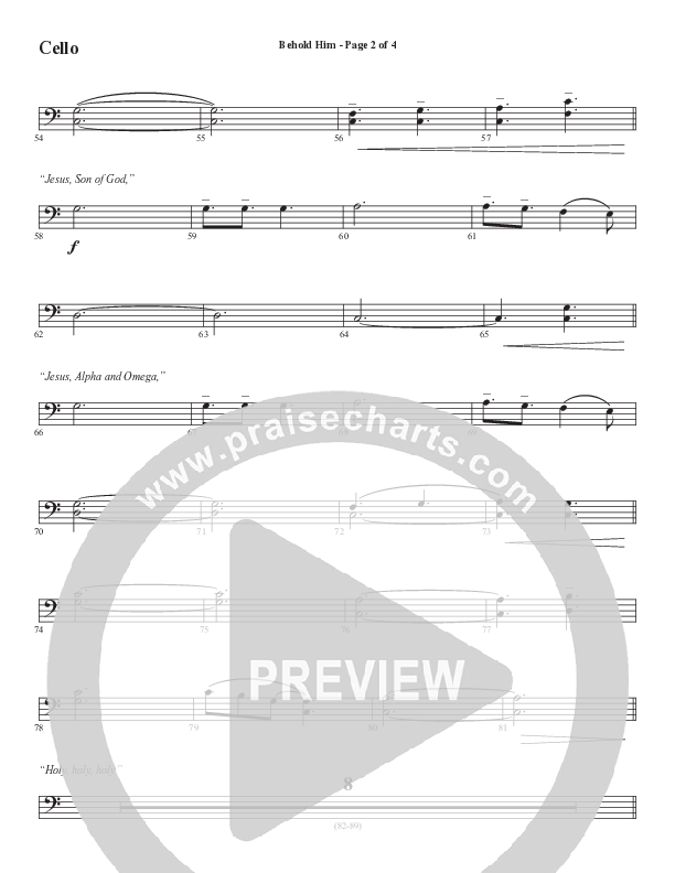 Behold Him (Choral Anthem SATB) Cello (Word Music Choral / Arr. Cliff Duren)