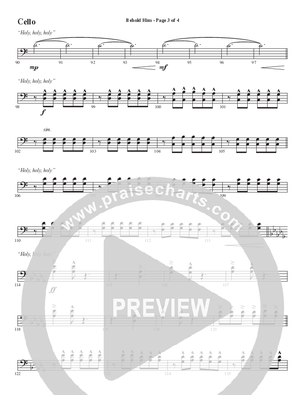 Behold Him (Choral Anthem SATB) Cello (Word Music Choral / Arr. Cliff Duren)
