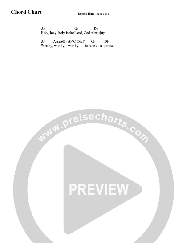 Behold Him (Choral Anthem SATB) Chord Chart (Word Music Choral / Arr. Cliff Duren)