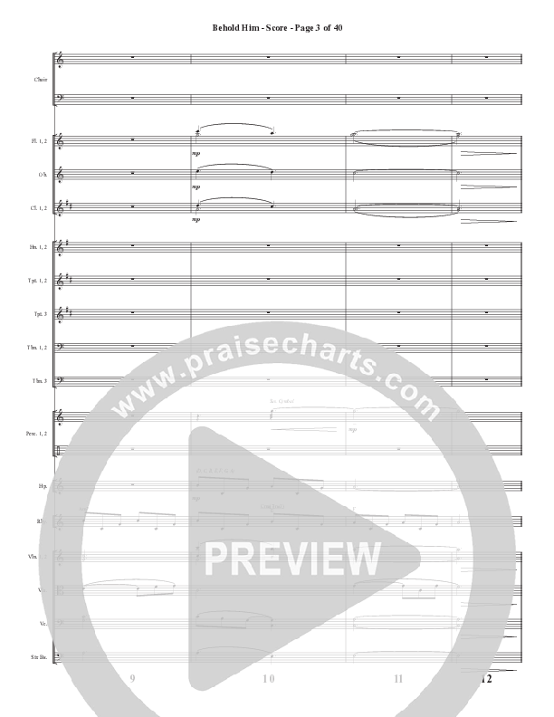 Behold Him (Choral Anthem SATB) Orchestration (Word Music Choral / Arr. Cliff Duren)