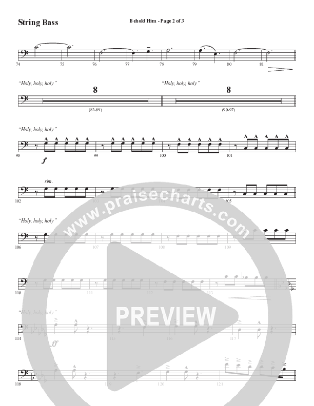 Behold Him (Choral Anthem SATB) Double Bass (Word Music Choral / Arr. Cliff Duren)