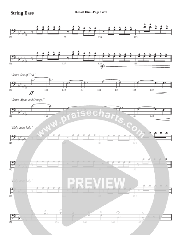 Behold Him (Choral Anthem SATB) Double Bass (Word Music Choral / Arr. Cliff Duren)