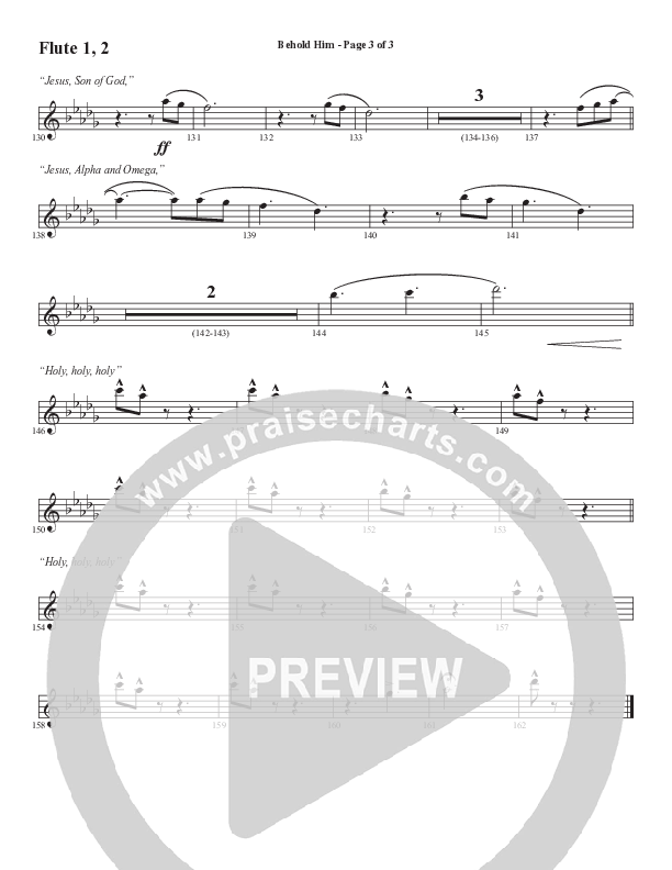 Behold Him (Choral Anthem SATB) Flute 1/2 (Word Music Choral / Arr. Cliff Duren)