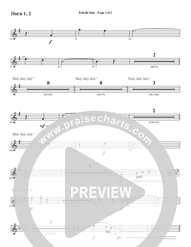 Behold Him (Choral Anthem SATB) French Horn 1/2 (Word Music Choral / Arr. Cliff Duren)