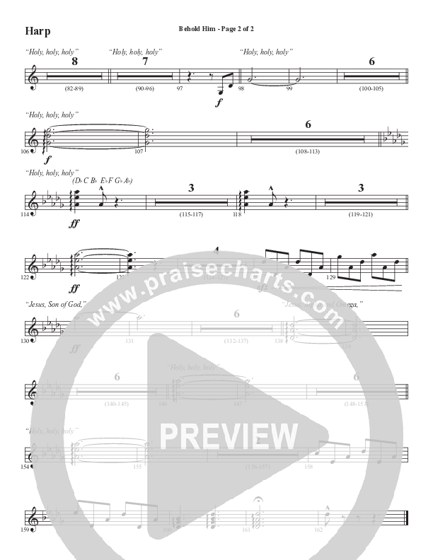 Behold Him (Choral Anthem SATB) Harp (Word Music Choral / Arr. Cliff Duren)