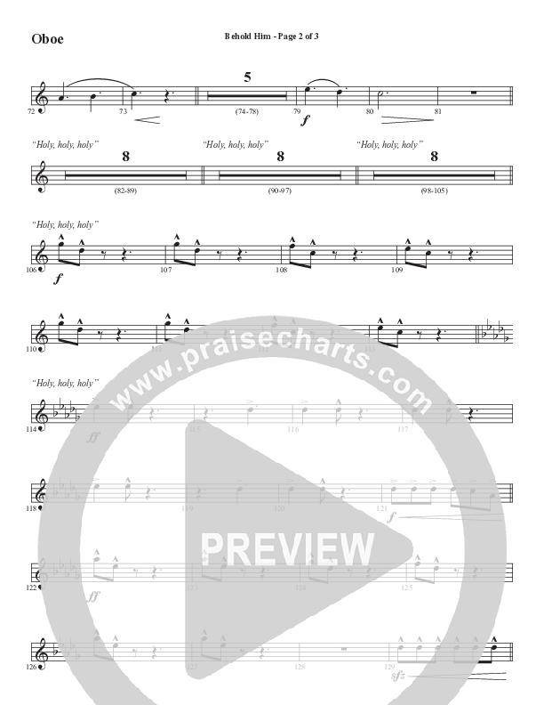 Behold Him (Choral Anthem SATB) Oboe (Word Music Choral / Arr. Cliff Duren)