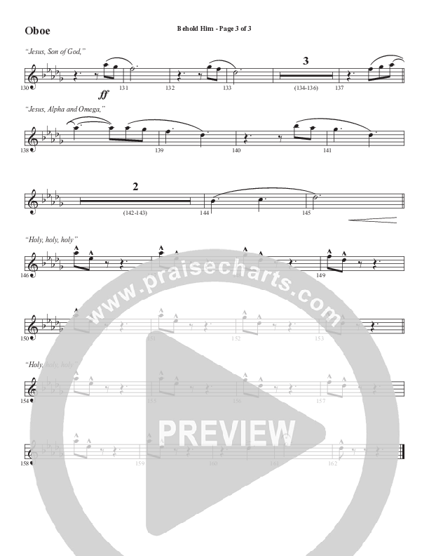 Behold Him (Choral Anthem SATB) Oboe (Word Music Choral / Arr. Cliff Duren)