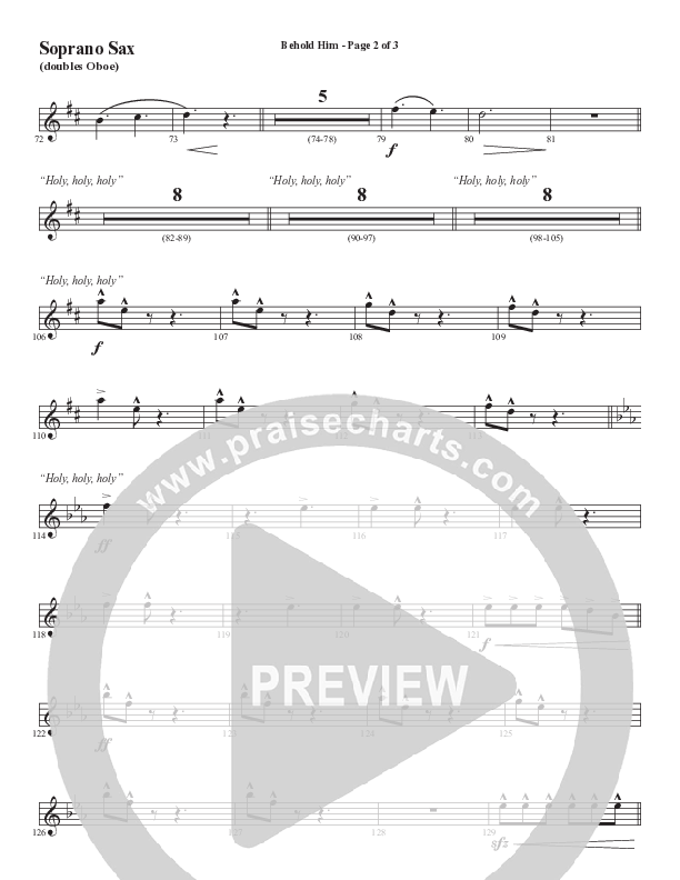 Behold Him (Choral Anthem SATB) Soprano Sax (Word Music Choral / Arr. Cliff Duren)