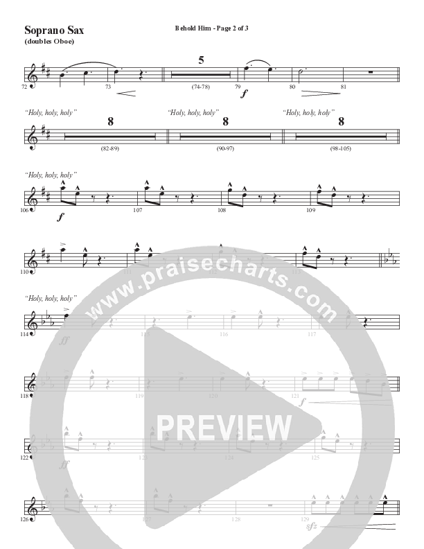Behold Him (Choral Anthem SATB) Soprano Sax (Word Music Choral / Arr. Cliff Duren)