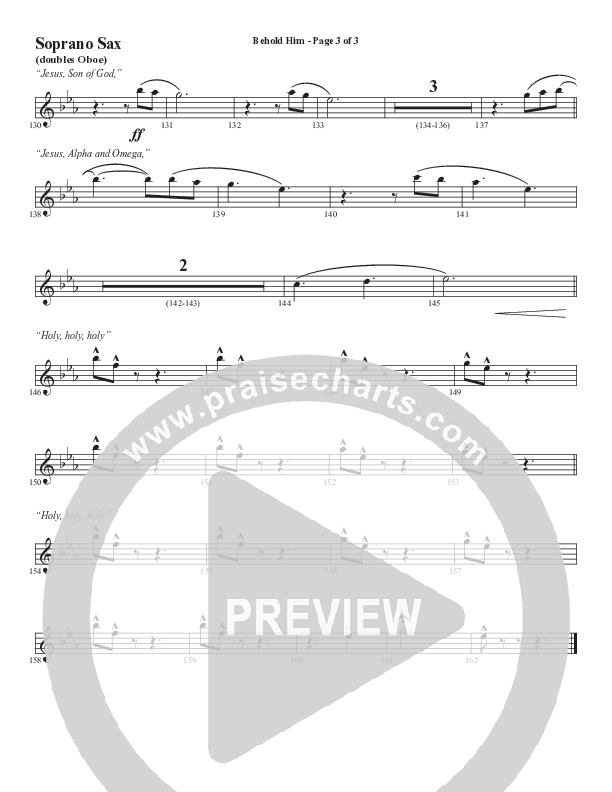 Behold Him (Choral Anthem SATB) Soprano Sax (Word Music Choral / Arr. Cliff Duren)