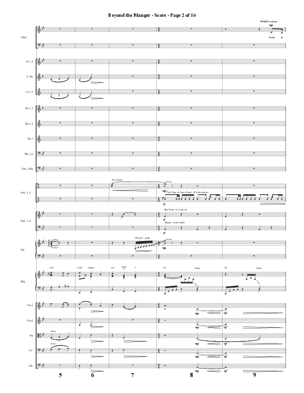 Beyond The Manger (Choral Anthem SATB) Orchestration (Word Music Choral / Arr. David Wise / Orch. David Shipps)