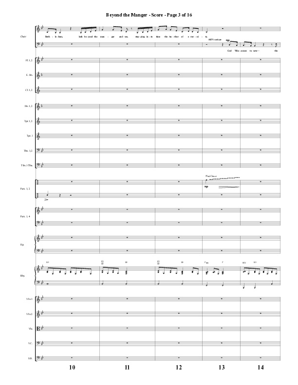 Beyond The Manger (Choral Anthem SATB) Orchestration (Word Music Choral / Arr. David Wise / Orch. David Shipps)