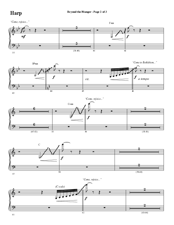 Beyond The Manger (Choral Anthem SATB) Harp (Word Music Choral / Arr. David Wise / Orch. David Shipps)