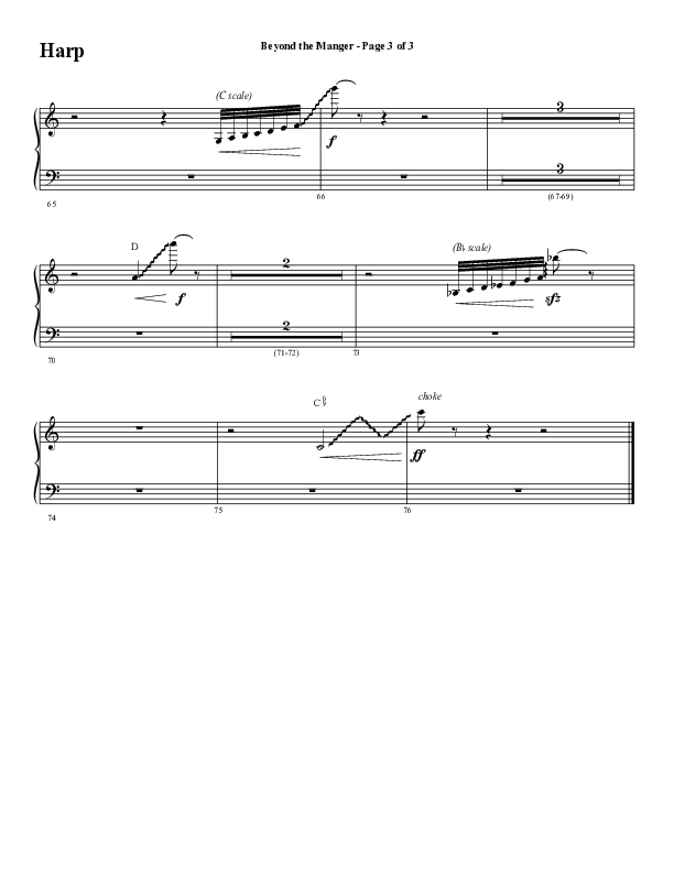 Beyond The Manger (Choral Anthem SATB) Harp (Word Music Choral / Arr. David Wise / Orch. David Shipps)