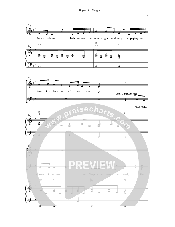 Beyond The Manger (Choral Anthem SATB) Anthem (SATB/Piano) (Word Music Choral / Arr. David Wise / Orch. David Shipps)